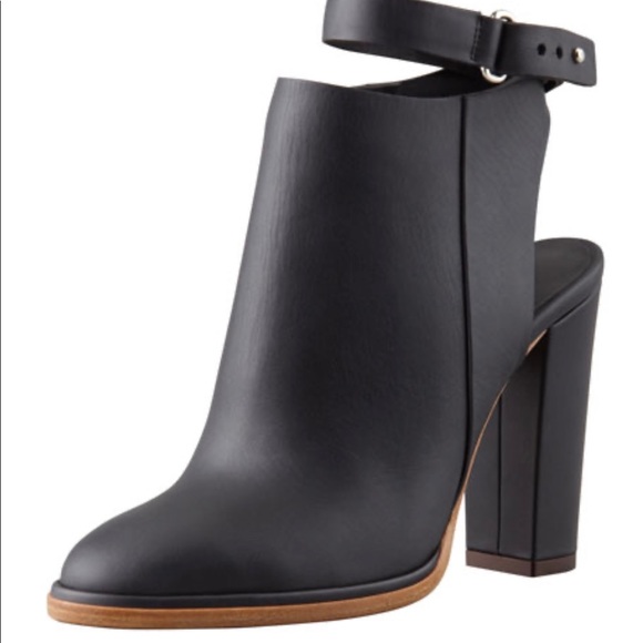 VINCE ‘Joanna’ Black Leather Ankle Boots - Picture 3 of 8